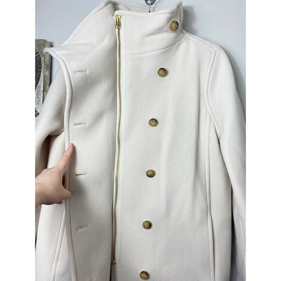 J CREW COAT 2 IVORY VILLA WOOL ITALIAN STADIUM CLOTH NELLO GORI PALE BONE CLASSY - Picture 13 of 16
